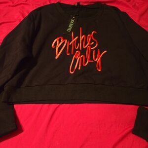 Black and Red Graphic Sweatshirt